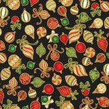 Holiday Charms SRKM-19948-2 BLACK from Robert Kaufman Fabrics Sold by the Half Yard (Copy)