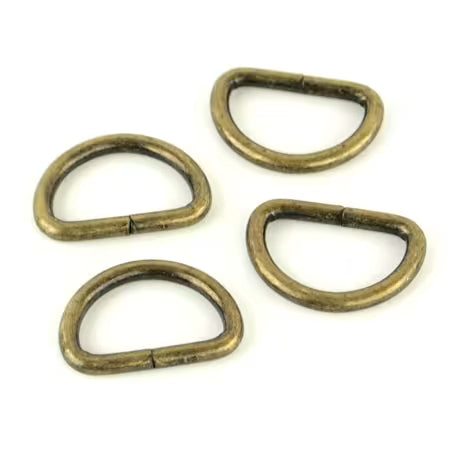 Four D-Rings 3/4" Antique # STS114A from Sallie Tomato