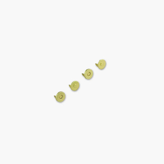 Two gold magnetic snap buttons (1/2 in), flat round disc set