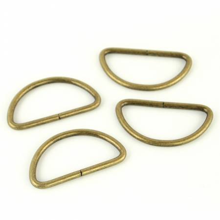 Four D-Rings 1 1/2" Antique Brass # STS182A from Sallie Tomato