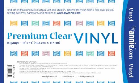 Premium Clear Vinyl - 16in x 54in # SUP151-16X54 from ByAnnie Individually Packaged