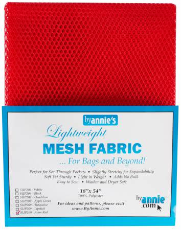 Mesh Lite Weight Atomic Red 18in x 54in # SUP209-RED from ByAnnie Individually Packaged