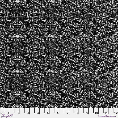 Scalloped Hills Black from Free Spirit Sold by the Half Yard