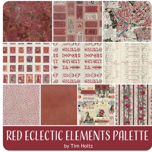 Eclectic Elements Palette Red by Tim Holtz Fat Quarter Bundle from FreeSpirit Fabrics