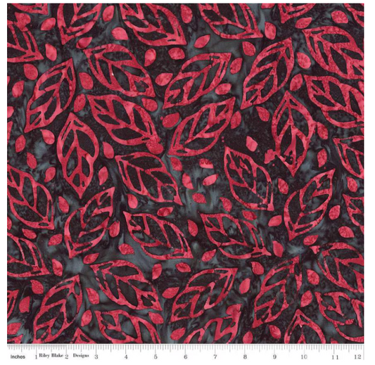 Expressions Batiks Floral Reflections Black Cherry Chutney SKU: BT23183-227 from Riley Blake Designs Sold by the Half Yard