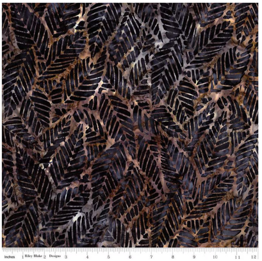 Expressions Batiks Floral Reflections Black Bean SKU: BT23185-168 from Riley Blake Designs Sold by the Half Yard