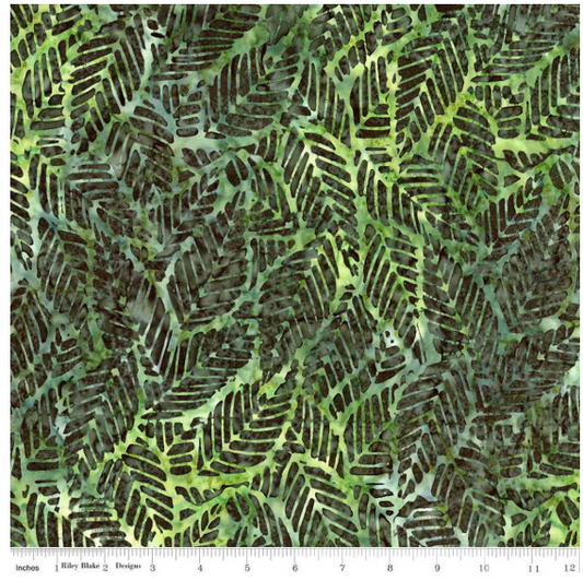 Expressions Batiks Floral Reflections Grass SKU: BT23185-322 from Riley Blake Designs Sold by the Half Yard