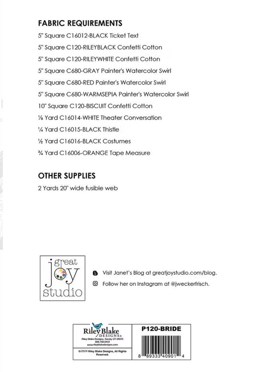 J. Wecker Frisch Bride of Frankenstein Applique Quilt Pattern