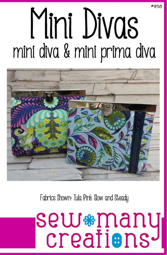 Mini Divas and Mini Prima Diva Wallet Patterns # SMC938 from Sew Many Creations