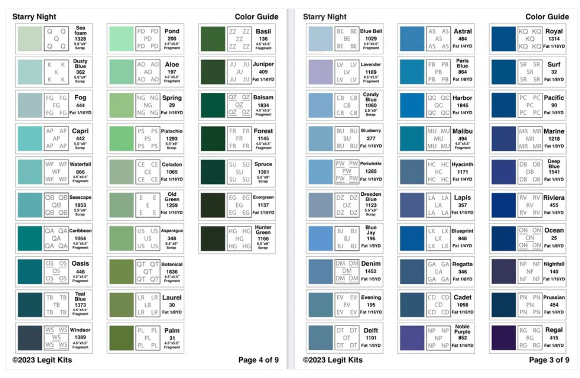 Starry Night # LK-PT046 Foundation Paper Piecing Pattern from Legit Kits