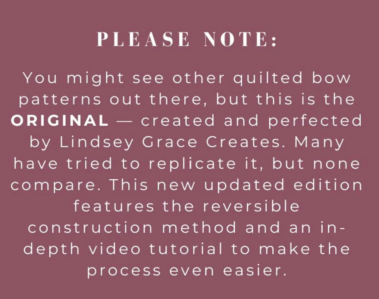 The Big Giant Quilted Bow by Lindsey Grace Creates