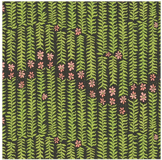 Flowers on Main Charcoal Stem to Stem # 54893-3 by Laura Heine for Windham Fabrics