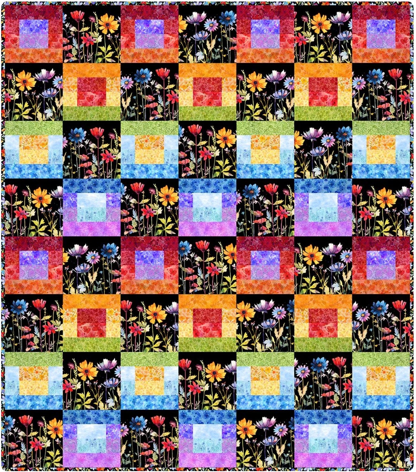 Blooming Night & Day Strip Quilt Pattern BDNSQPATT by Jason Yenter from In the Beginning Fabrics