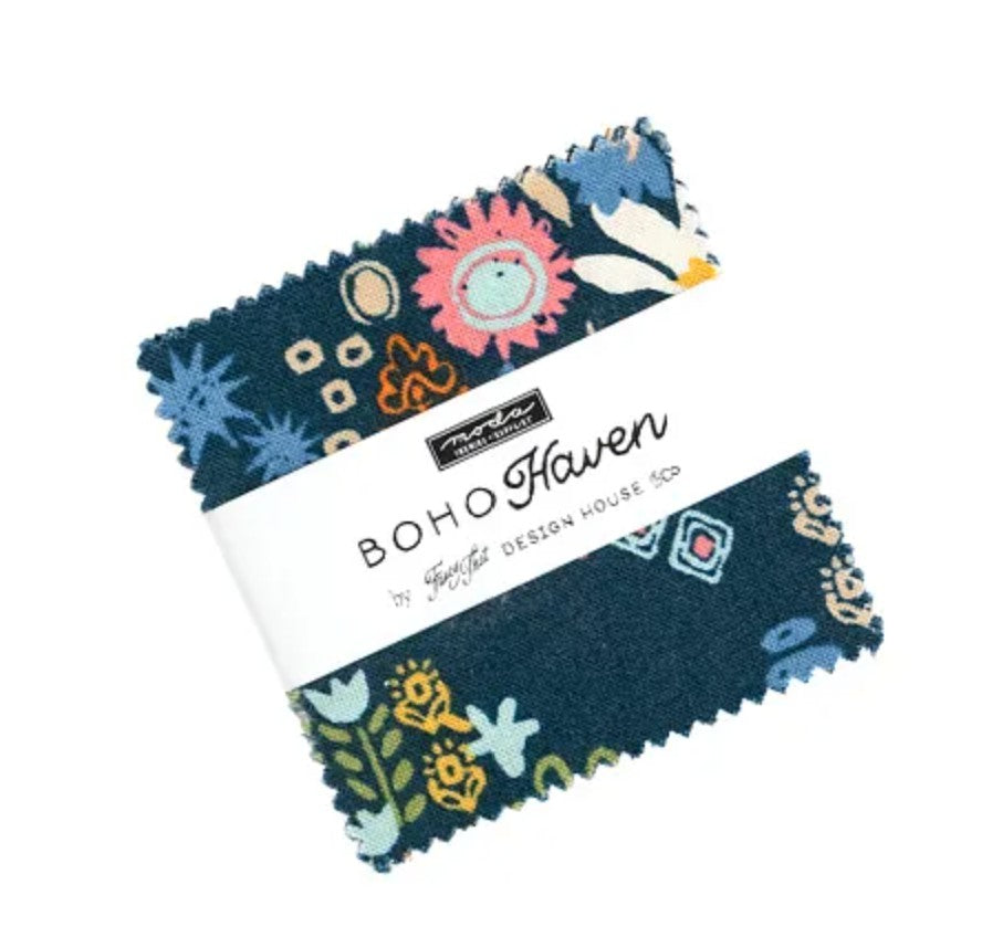 Boho Haven Mini Charm Pack Fancy That Design House 45640MC Mini Charms 2.5 Inc Squares from Moda Fabrics
