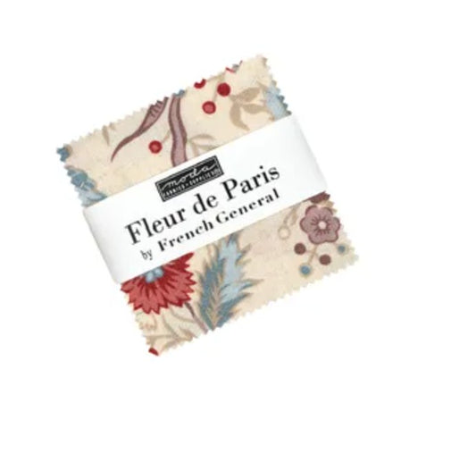 Fleur de Paris MINI Charm Pack French General 2.5 Inc Squares from Moda Fabrics