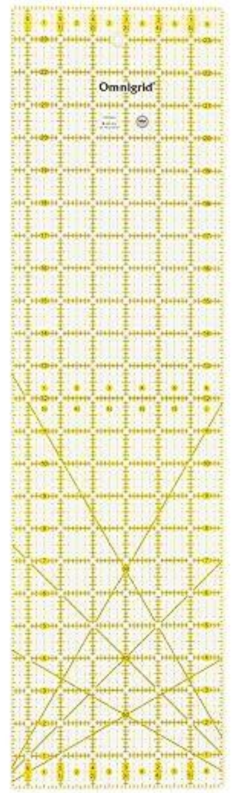 Omnigrid Ruler 6-1/2in x 24in Black-Yellow # OG6524
