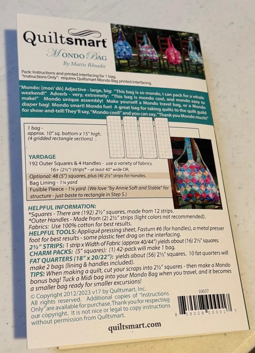 Mondo Bag Fun Pak # QS10037 from Quiltsmart