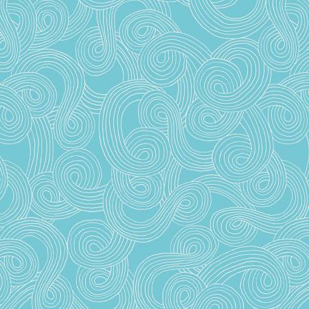 Bright World Sky Spirals from Windham Fabrics Sold by the Half Yard