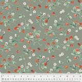 Robin Dark Sage Strawberries 53842-3 by Clare Therese Gray for Windham Fabrics Sold by the Half Yard