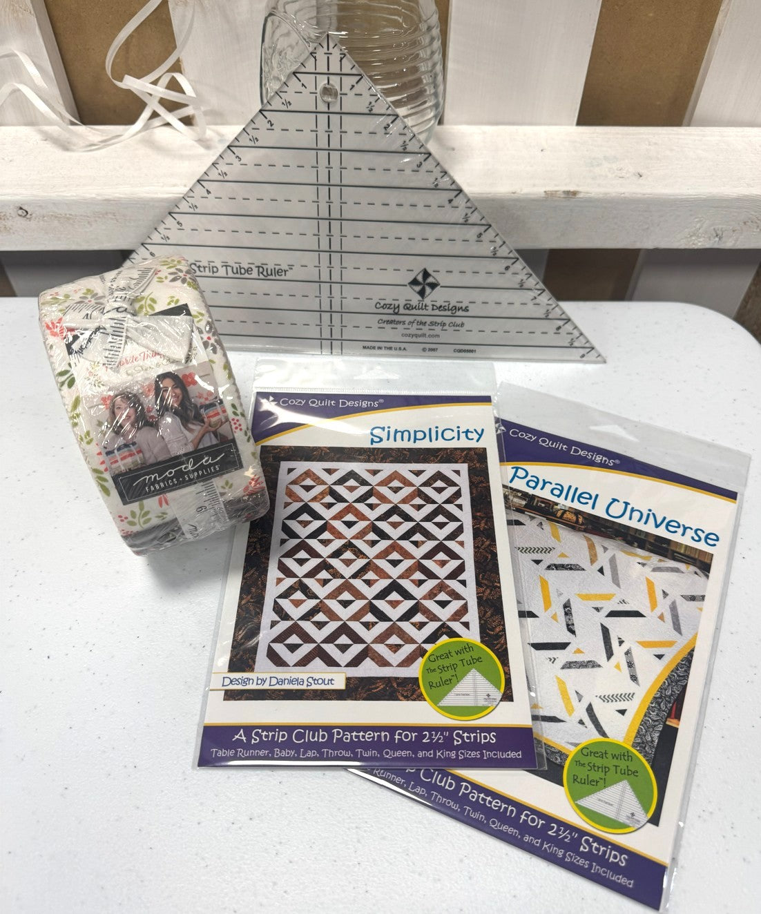 NEW BUNDLE! 2 FREE PATTERNS with Purchase of Favorite Things [Christmas] Jelly Roll® 37650JR by Sherri & Chelsi from Moda Fabrics and Strip Tube Ruler