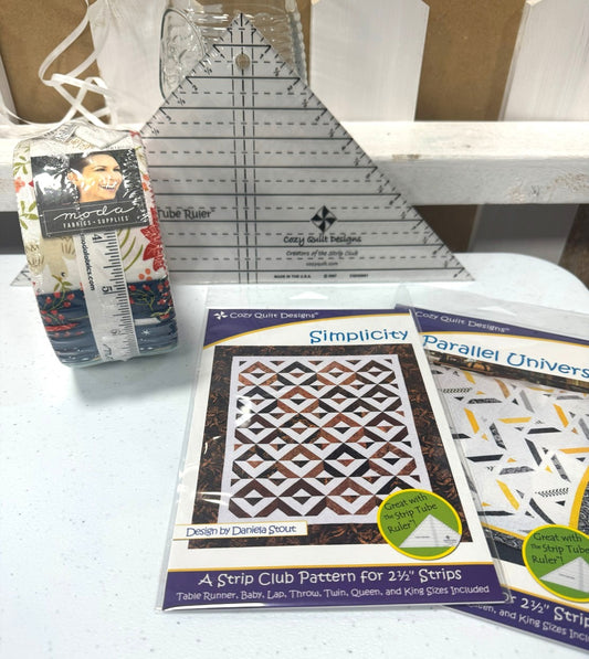 NEW BUNDLE! 2 FREE PATTERNS with Purchase of Riley Blake Gingham Gardens 2.5 Inch Rolie Polie & Strip Tube Ruler