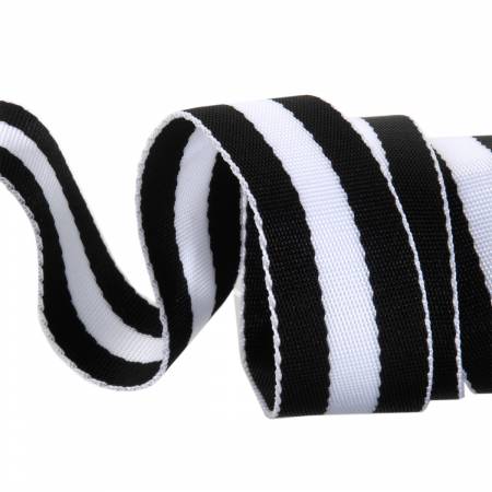 Tula Pink Webbing 2yd x 1.5in - Black and White # TK-90-38MM-07 from Renaissance Ribbons