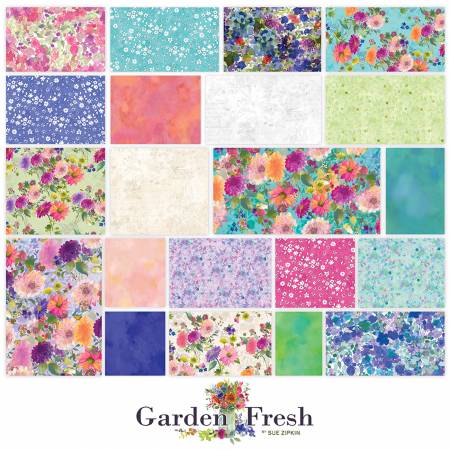 10in Squares Garden Fresh Garden Fresh by Sue Zipkin Collection from Clothworks # TSQ0481