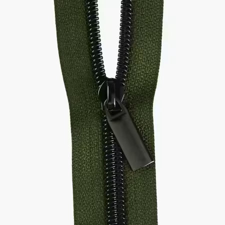 Fern #5 Nylon Gunmetal Coil Zippers: 3 Yards With 9 Pulls # ZBY5C138 from Sallie Tomato