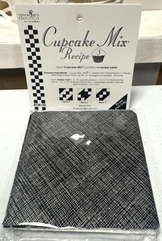 NEW BUNDLE! FREE CUPCAKE MIX #3 with Purchase of Bea's Custom 5" Pre-Cuts ~ Black & White