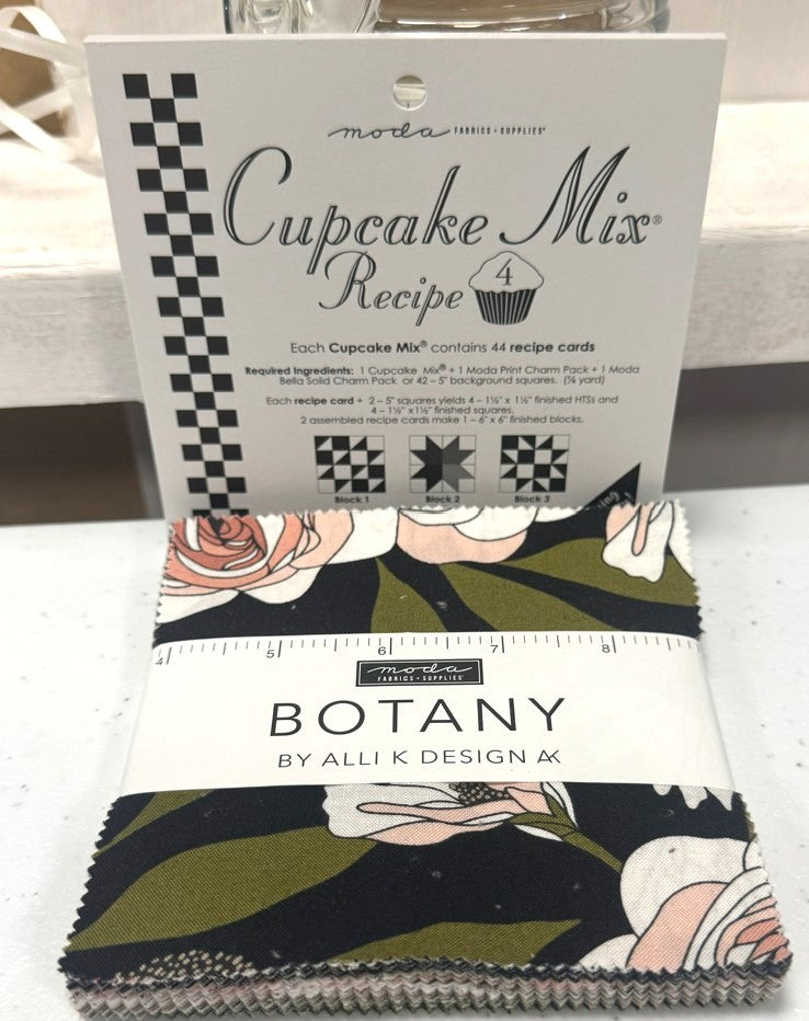 NEW BUNDLE! FREE CUPCAKE MIX #4 with Purchase of Botany by Ali K. Designs: Charm Pack 11550PP 5 inch squares from Moda Fabrics