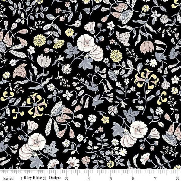 Wildflower Field in A Liberty Flower Show Pebble SKU: 01666844A from Riley Blake Sold by the Half Yard
