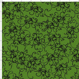 Elegant Scroll Green / Black Fabric by Loralei Designs Sold by the Half Yard