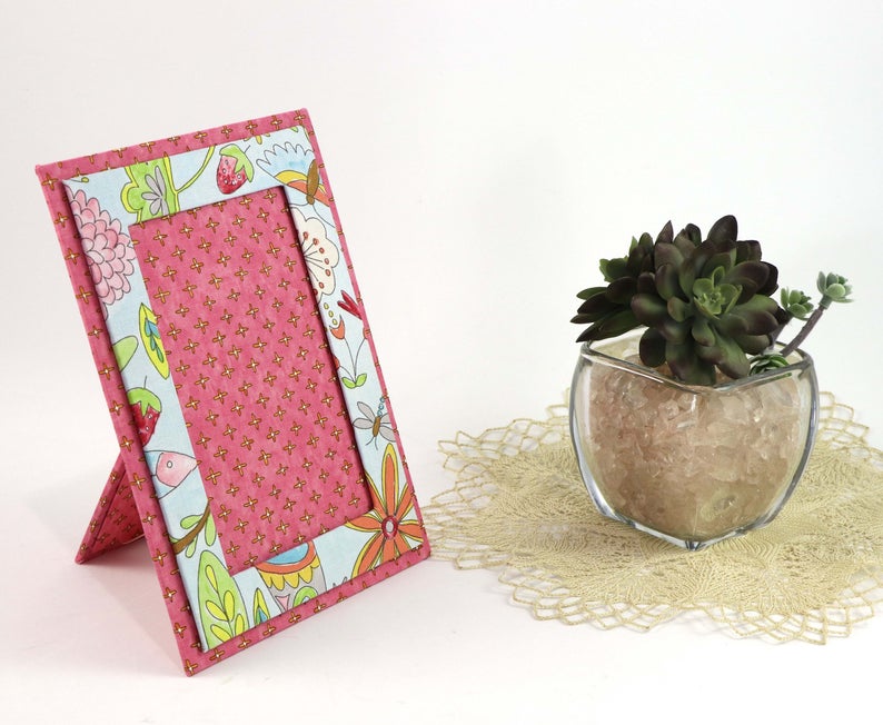 Fabric photo frame DIY kit, cartonnage kit 159, Online instructions included