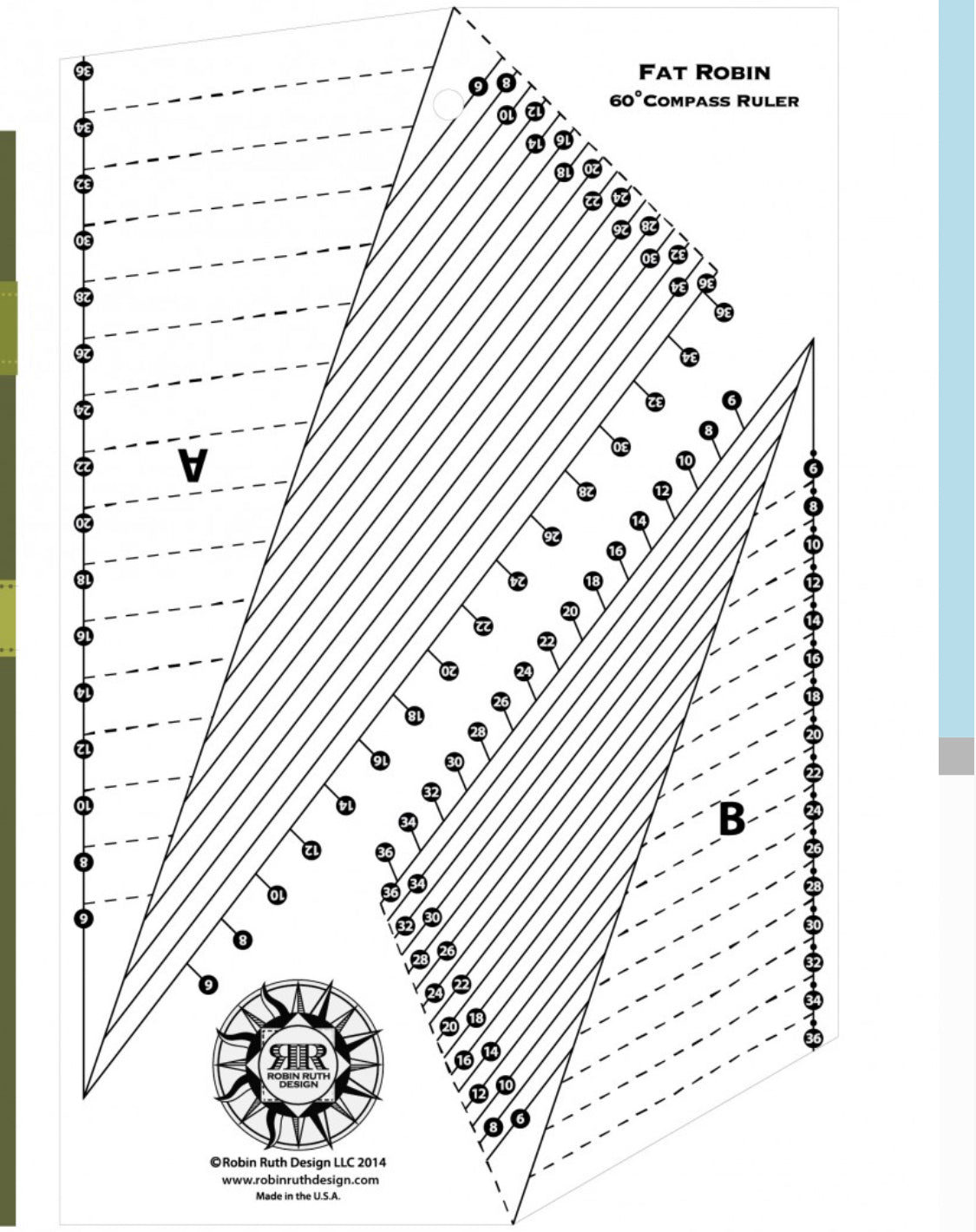 Fat Robin 16 Point Mariner's Compass Book and Ruler Combo # RR184