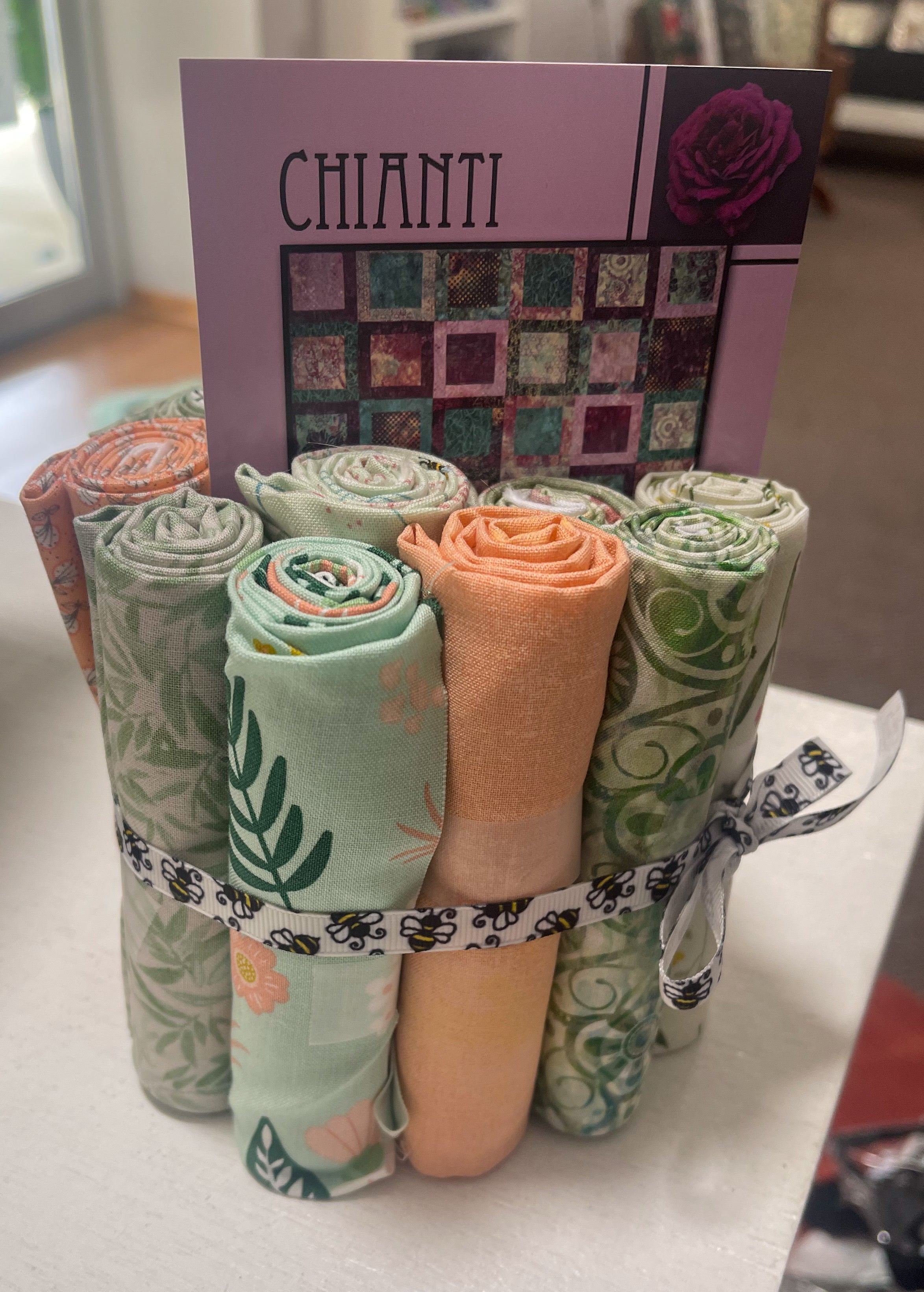 Chianti Quilt Kit ~ Soft Greens & Peaches