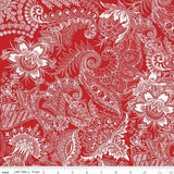 6" remant Classic Caskata Paisley Red from Riley Blake Sold by the Half Yard