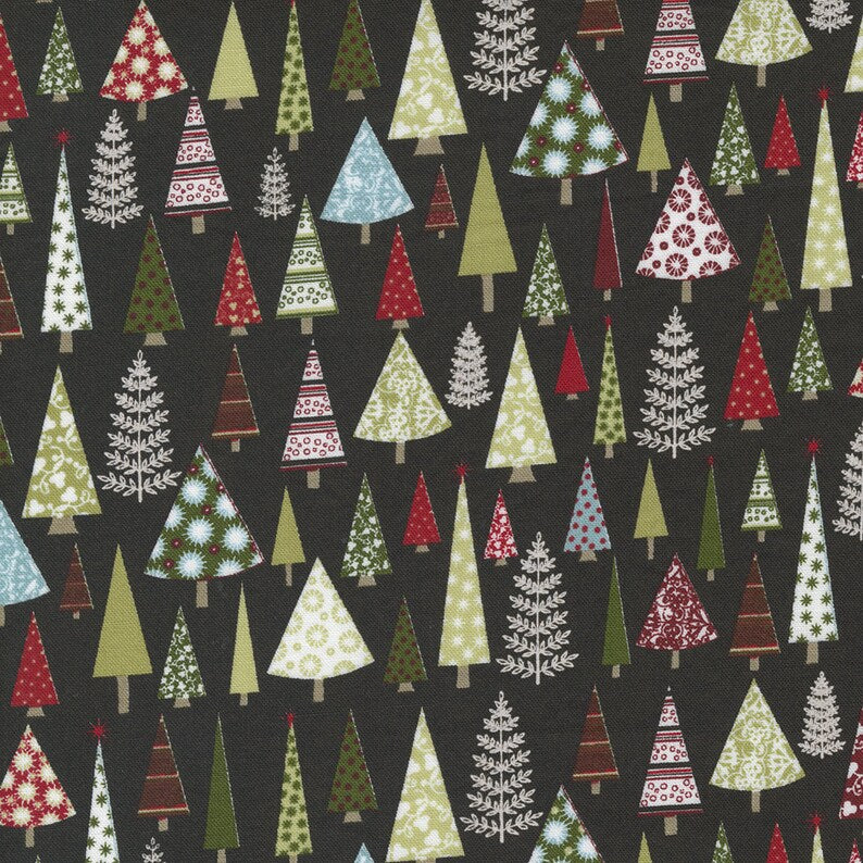 Peppermint Bark Forest Dark Chocolate 30692 12 by Basic Grey for Moda Fabrics Sold by the Half Yard