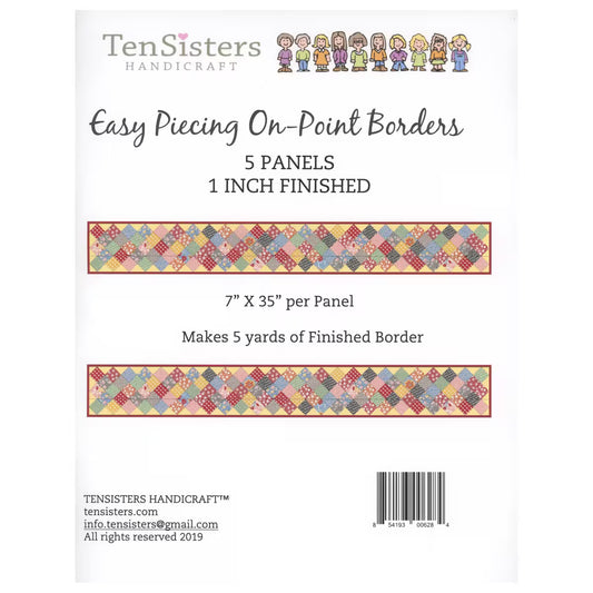 EasyPiecing Grid On-Point Border Panels 1 Inch - 5 Panels by TenSisters Handicraft