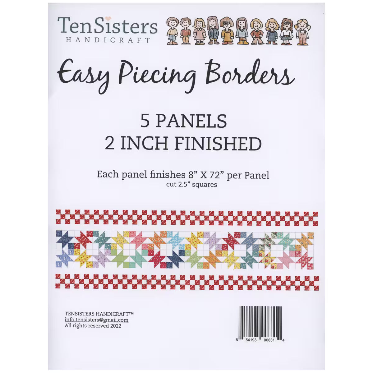 EasyPiecing Grid Border Panels 2 Inch - 5 Panels by TenSisters Handicraft