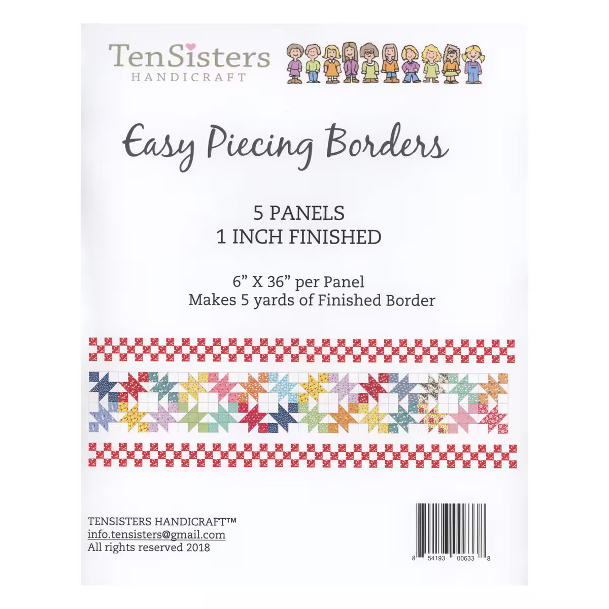 EasyPiecing Grid Border Panels 1 Inch - 5 Panels by TenSisters Handicraft