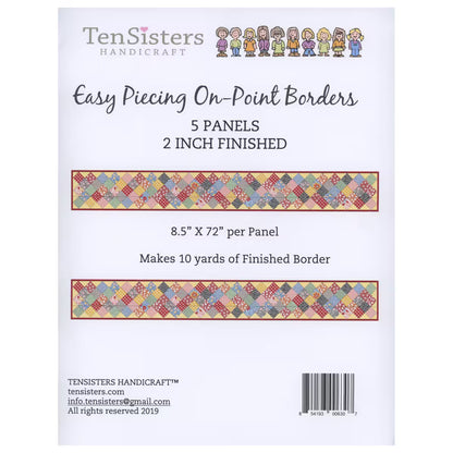 EasyPiecing Grid On-Point Border Panels 2 Inch - 5 Panels by TenSisters Handicraft