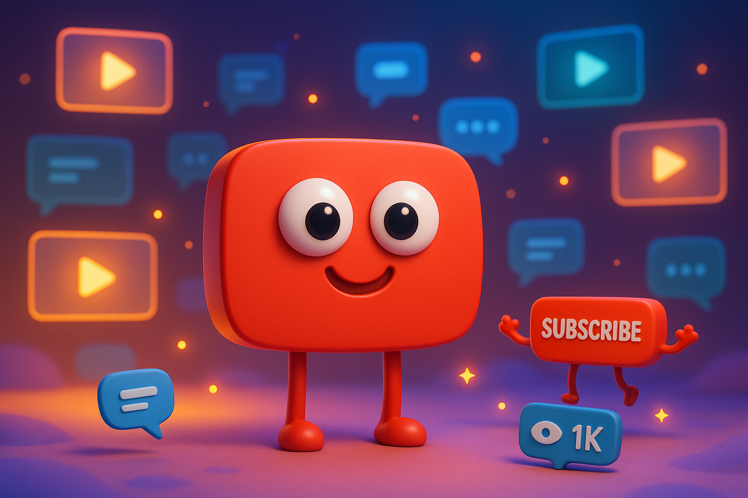 pixar style image of youtube