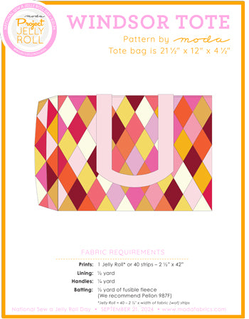Windsor Tote Project Jelly Roll Free Pattern from Moda Fabrics