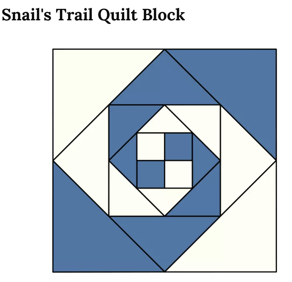 Virginia Reel (sometimes known as the Snail Trail) Quilt Block Pattern