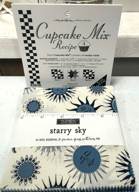 NEW BUNDLE! FREE CUPCAKE MIX #4 with Purchase of Starry Sky Charm Pack 5" Squares 24160PP from Moda Fabrics
