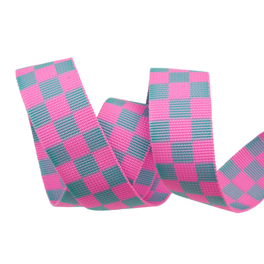 Tula Pink Untamed 1-1/2" Webbing - Check Please in Cosmic - Renaissance Ribbon Webbing from FreeSpirit Fabrics Sold by the Half Yard