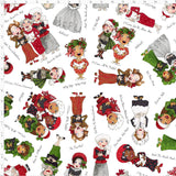 Tossed Carolers Christmas Fabric by Loralei Designs Sold by the Half Yard