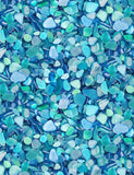 Packed Blue Seaglass from Timeless Treasures Sold by the Half Yard