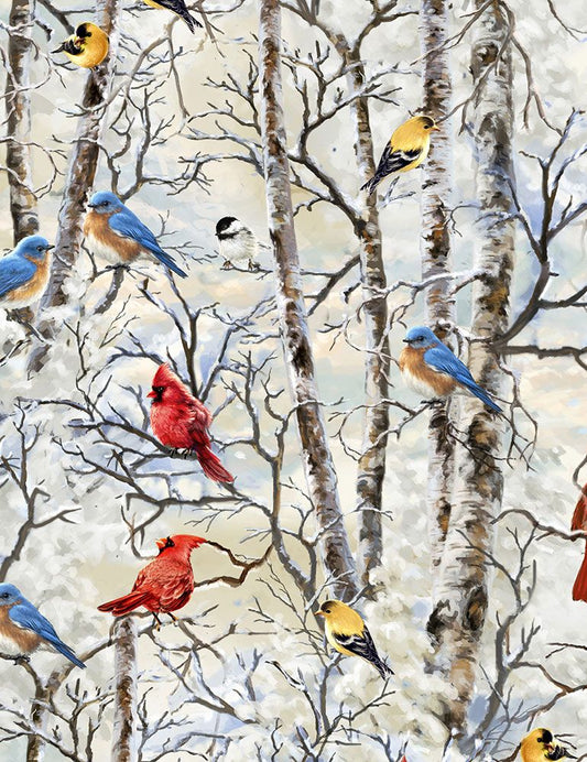 25" remnant Winter Birds from Timeless Treasures