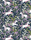 Unicorns in Magical Forest from Timeless Treasures Sold by the Half Yard